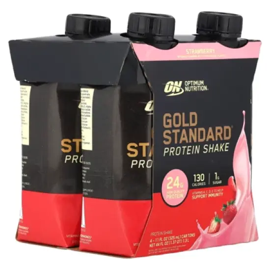 Optimum Nutrition Gold Standard&reg; Protein Shake, Strawberry, 4 Cartons, 11 fl oz (325 ml) Each image {4}