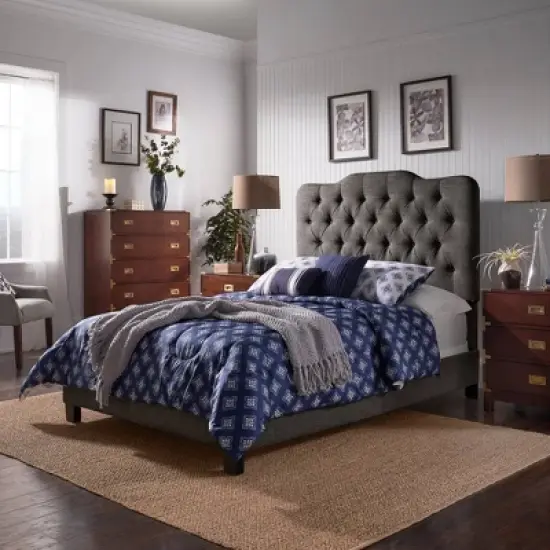 Edensor Adjustable Diamond Tufted Camel Back Bed - Inspire Q image {1}