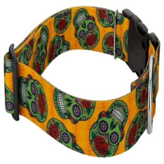 Country Brook Petz 1 1/2 Inch Deluxe Sugar Skulls Dog Collar image {2}