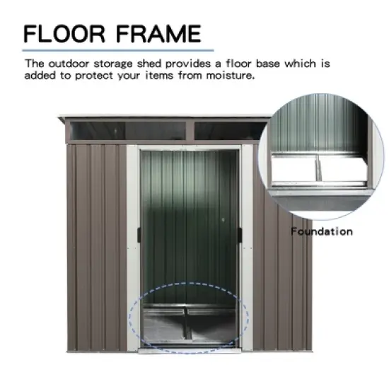 Gulches 6ft x 5ft Outdoor Metal Storage Transparent plate image {7}