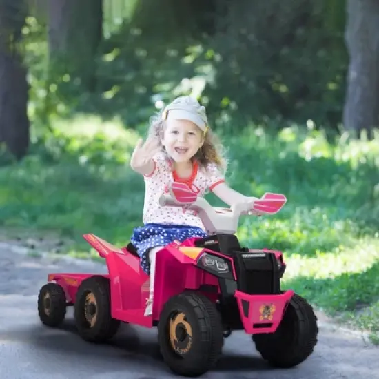 Sandinrayli 6 Volt Kids Ride On ATV Toddler Toy Car 4-Wheeler Quad Car for Kids 3-6 with Trailer image {9}