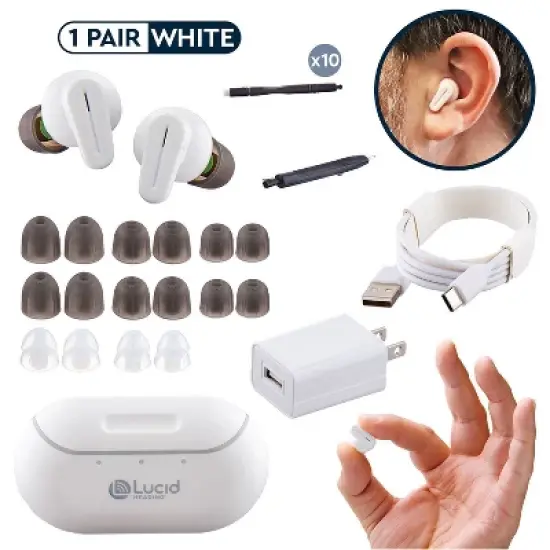 Lucid Audio Tala OTC Hearing Aids - White MFI image {2}