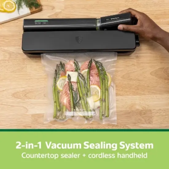 FoodSaver 2-in-1 Vacuum Sealer System + Cordless Handheld Sealer Black MS2010: 5-Year Warranty, Plastic, Spot Clean image {2}