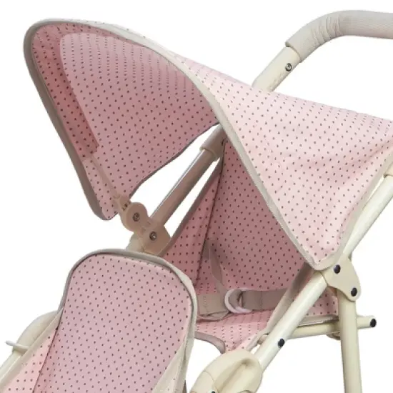 Olivia's Little World - Polka Dots Princess Baby Doll Twin Jogging Stroller - Pink & Gray image {7}