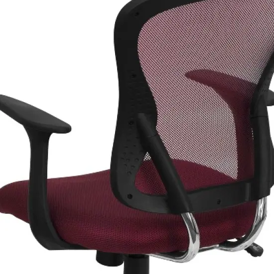 Emma and Oliver Mid-Back Mesh Swivel Task Office Chair with Chrome Base and Arms image {4}