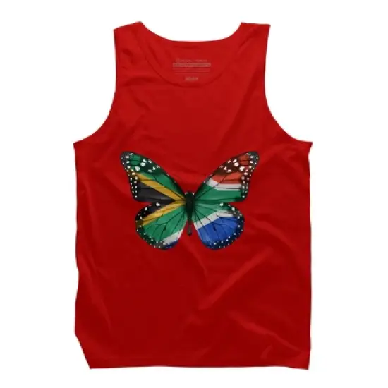 Men's Design By Humans Butterfly Flag Of South Africa By GiftsIdeas Tank Top image {4}