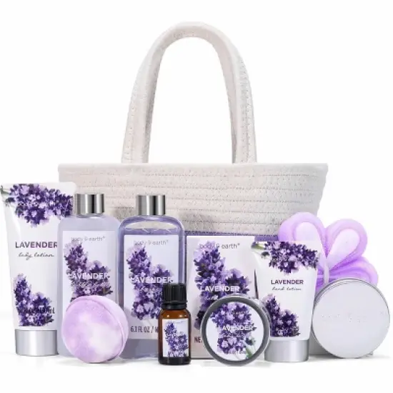 Body & Earth 11pc Lavender Spa Tote Bag image {2}