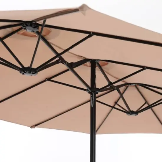 Rectangular Outdoor Patio Market Umbrella with Extra Large Base and Sand Bags - Captiva Designs image {2}