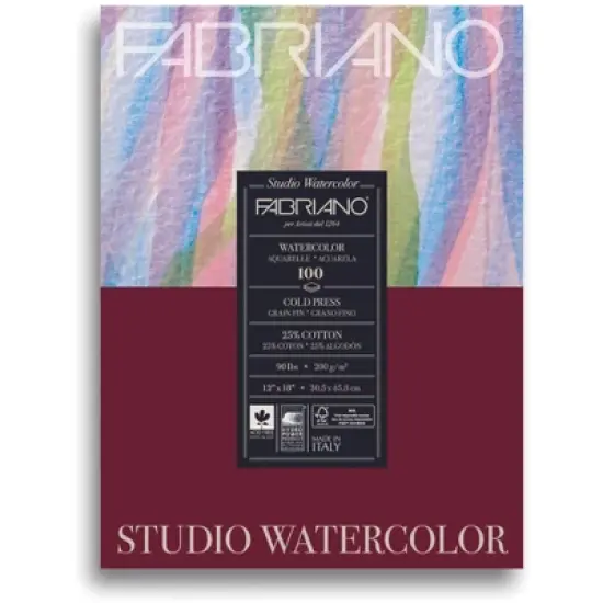 Fabriano Studio Watercolor Paper School Pack, 90 lb, 12 x 18 Inches, 100 Sheets image {1}