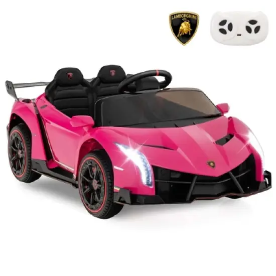 Costway Licensed Lamborghini 4WD Kids Ride-on Sports Car 12V Battery Powered 2.4G Remote Pink/White/Green/Black/Red image {11}