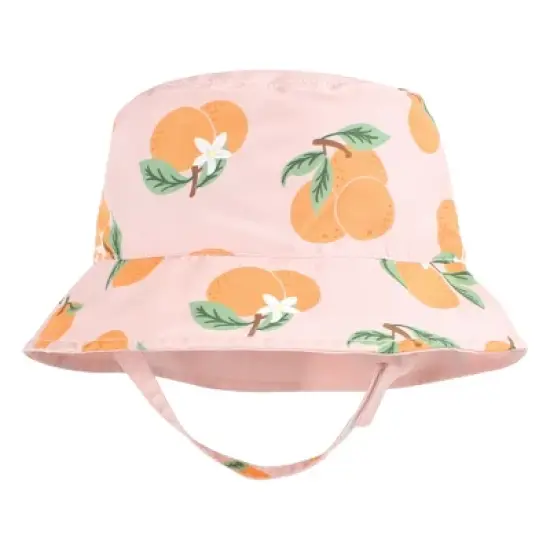 Hudson Baby Infant Girl Sun Protection Hat, Oranges Stripe image {3}