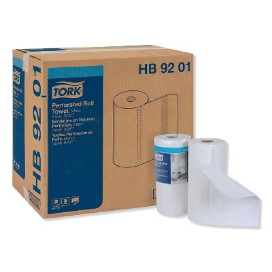 Tork Handi-Size Perforated Kitchen Roll Towel, 2-Ply, 11 x 6.75, White, 120/Roll, 30/Carton image {8}