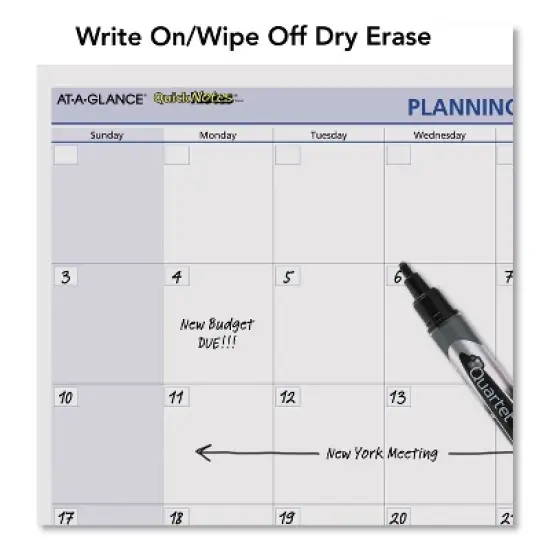 At-A-Glance QuickNotes Mini Erasable Wall Planner 12-Month January 2026 to December 2026 White image {4}