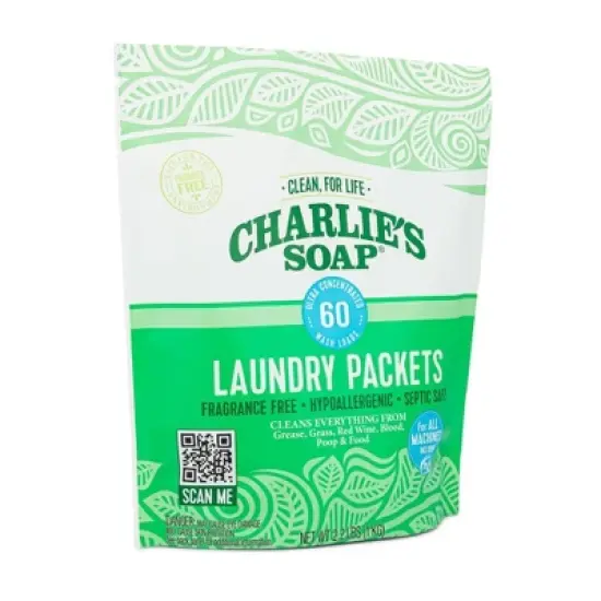 Charlie's Soap Unscented Laundry Packets - 60ct/2.6lbs image {2}