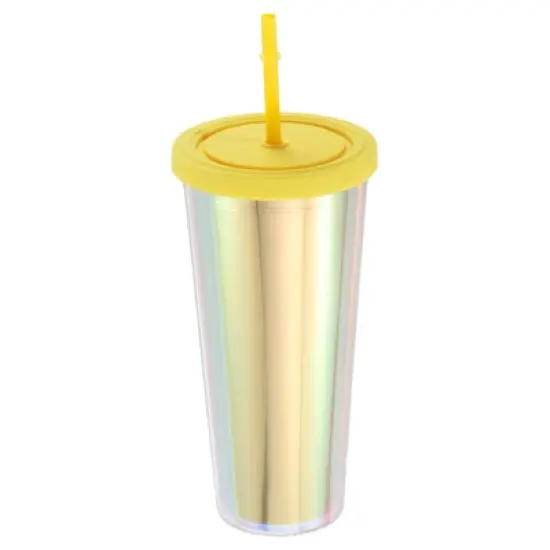 Unique Bargains Acrylic Insulated Double Wall Tumbler with Lid and Straw image {8}