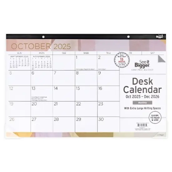 See It Bigger 2025-2026 15 Months 11"x17" Monthly Desk Pad Calendar image {5}