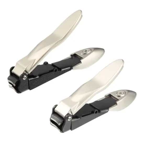 Unique Bargains Stainless Steel Nail Clippers Portable Nail Clipper Set for Nail Care 2 Pcs image {9}