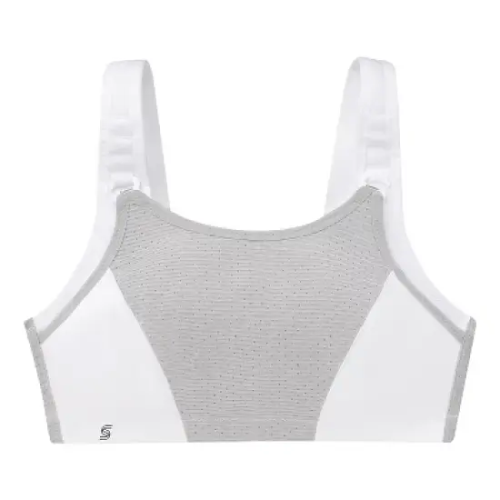 Glamorise Womens Custom Control Sports Wirefree Bra 1166 White/Gray image {3}