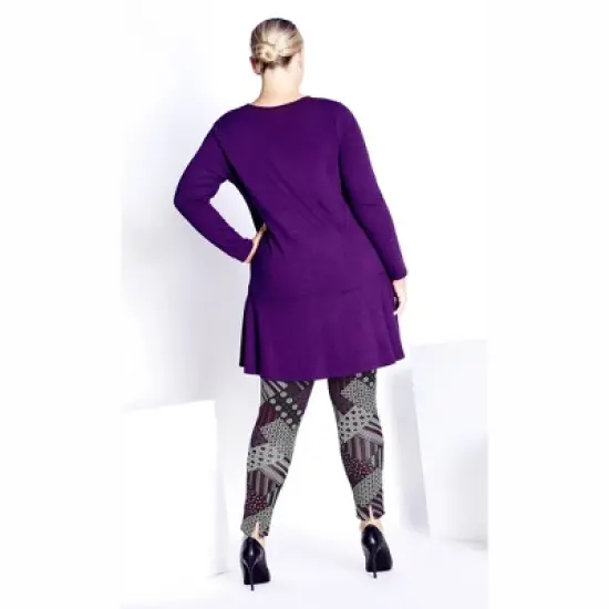 Women's Plus Size Geo Pant - plum | AVENUE image {2}
