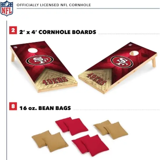 NFL San Francisco 49ers 2'x4' Wood Cornhole Set image {1}