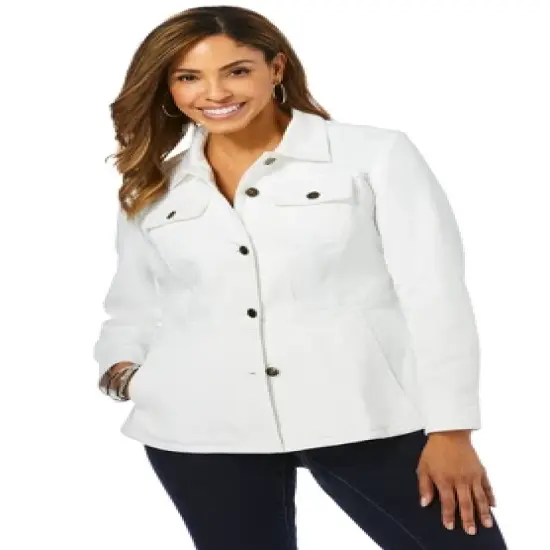 Jessica London Women&rsquo;s Plus Size Peplum Denim Jacket image {2}