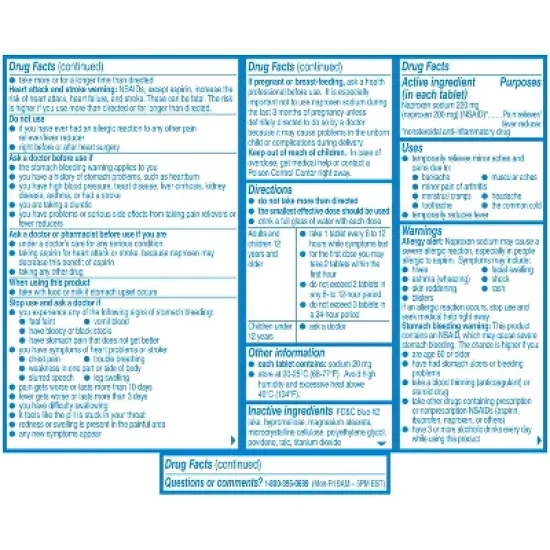 Aleve Naproxen Sodium 220mg Back & Muscle Pain Tablets, 24 Count image {2}