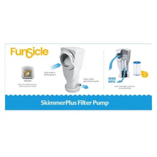 Funsicle SkimmerPlus 2-in-1 Filter Pump System for Above Ground Pool image {2}