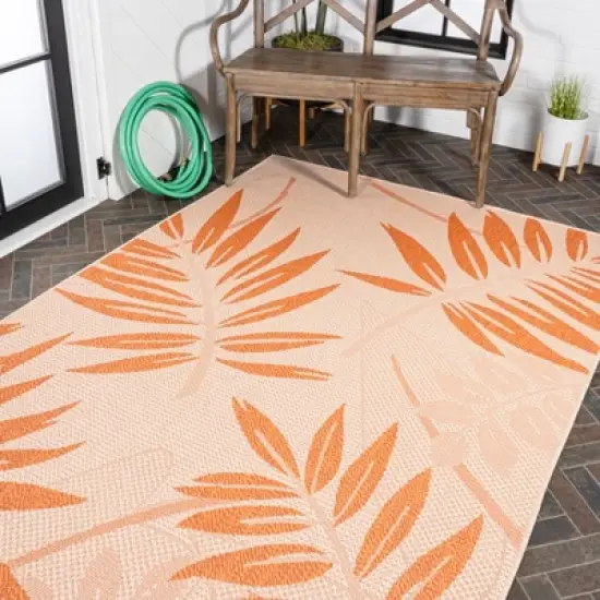 Havana Tropical Palm Leaf Indoor/Outdoor Area Rug - JONATHAN Y image {4}