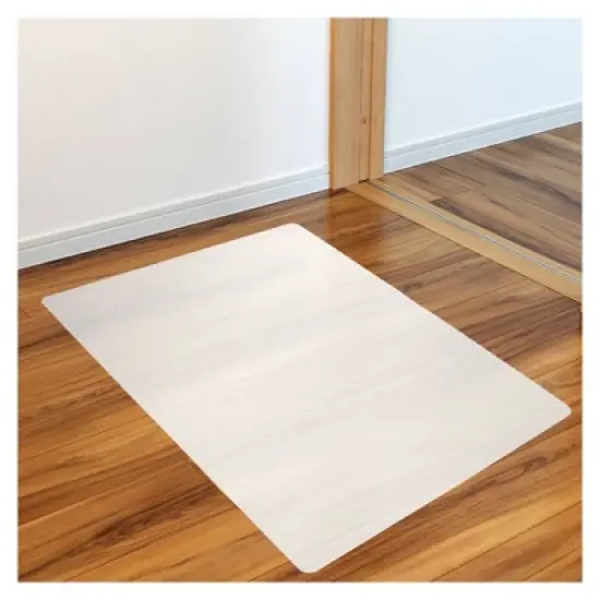 30"x47" Polypropylene Anti Slip Rectangular Chair Mat for Hard Floors White - Floortex image {3}
