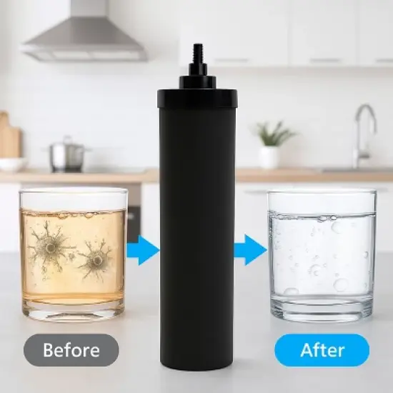 Nispira Premium Water Filter Black Element Cartridge Compatible with Berkey Countertop Water Purification System. Compared to Part BB9. 8 Filters image {1}