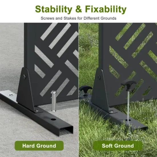 Dovelina Metal Outdoor Privacy Screen Freestanding Garden Privacy Screen image {3}