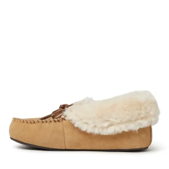 Dearfoams Women's Genuine Suede Foldover Moccasins image {2}