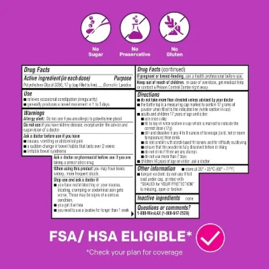 Miralax Laxative Powder Orange, 8.3 Oz image {5}