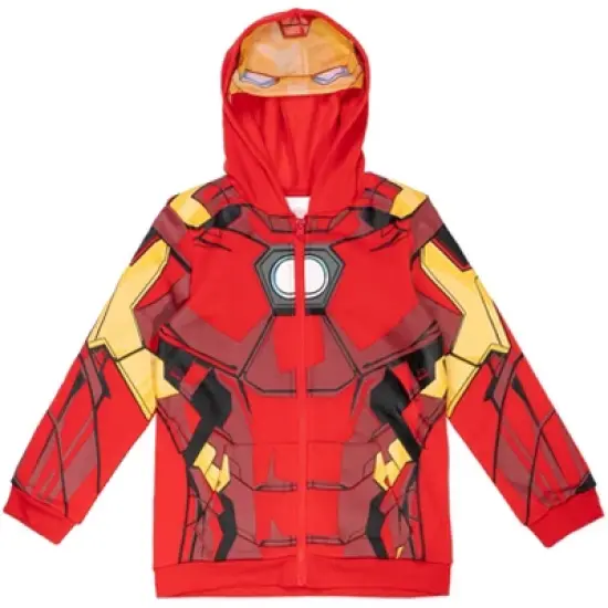 Marvel Spider-Man,Avengers Fleece Zip Up Hoodie Little Kid to Big Kid image {9}