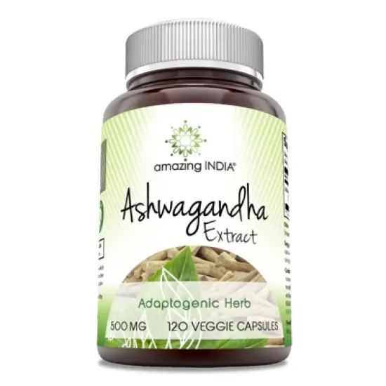 Amazing India Ashwagandha Extract, 500 mg, 120 Veggie Capsules image {6}