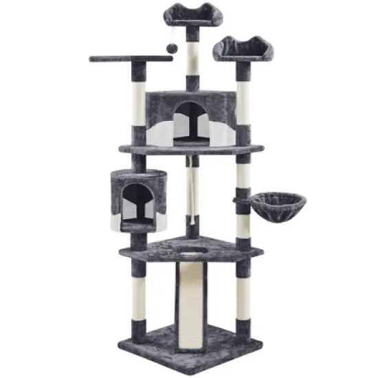 Yaheetech 79"H Large Cat Tower with Condos & Scratching Posts image {9}
