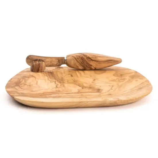 Berard France Olive Wood Handcrafted Butter Dish & Knife image {5}