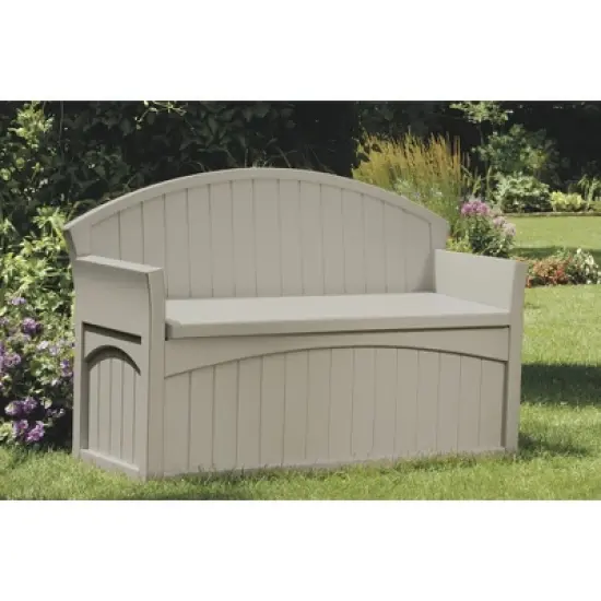Patio Storage Bench 50 Gallon - Taupe - Suncast image {1}