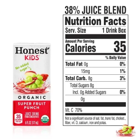 Honest Kids Organic Fruit Punch Juice Drink - 8pk/6 fl oz Boxes image {5}