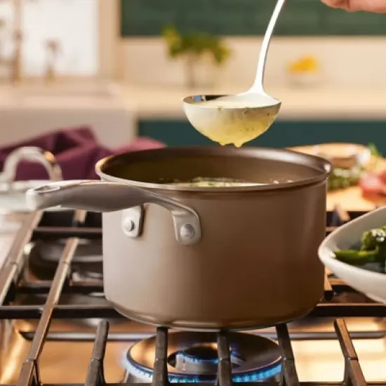 Anolon Ascend 3qt Hard Anodized Nonstick Saucepan with Lid Bronze image {8}