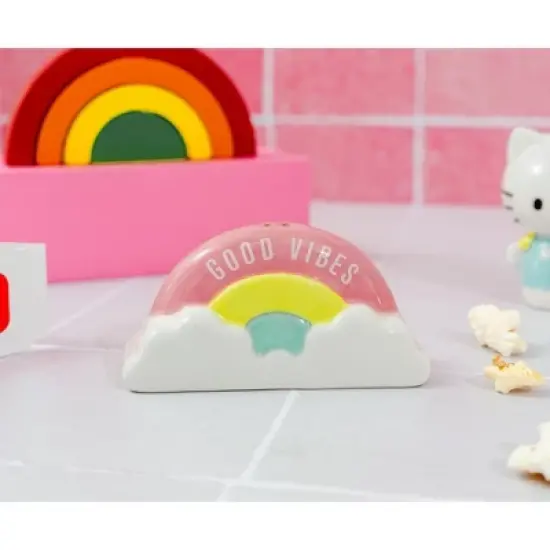 Silver Buffalo Sanrio Hello Kitty and Rainbow Ceramic Salt and Pepper Shaker Set image {4}