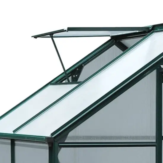 Outsunny Polycarbonate Greenhouse, Heavy Duty Outdoor Aluminum Walk-in Green House Kit with Vent & Door for Backyard Garden image {5}