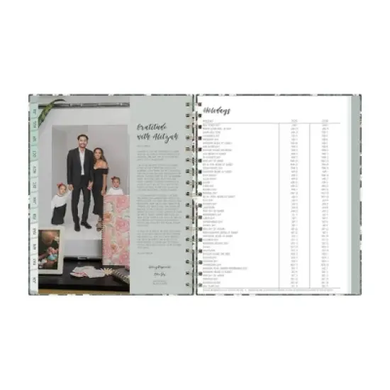 Blue Sky Ivory Paper Co 2025-2026 Weekly/Monthly Wirebound Planner 7"x9" Hardcover Ottillie Black Floral image {10}