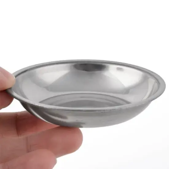 Unique Bargains Stainless Steel Round Dip Dish Silver Tone 3.1" x 0.6" 4 Pcs image {2}
