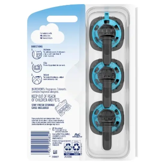Febreze Car Air Freshener Vent Clip - Ocean  - 0.22 fl oz/3pk image {11}