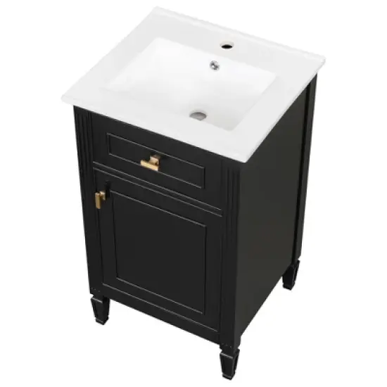 Whisen 20" Bathroom Vanity with Sink & Adjustable Shelf image {11}