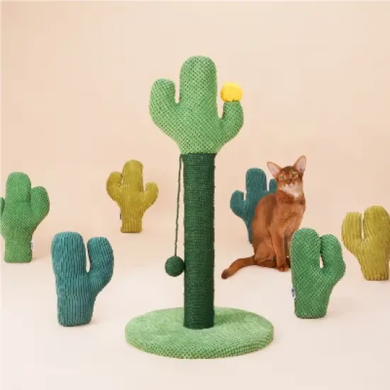 ZEZE Desert Cactus Woven Rope Cat Scratcher-Green image {11}