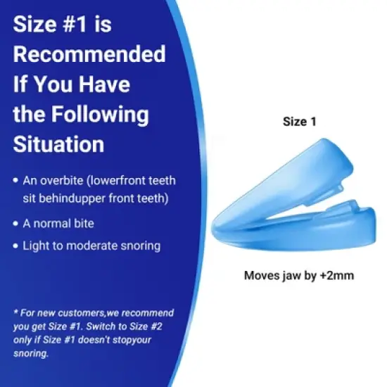 YEVYO Anti-Snoring Mouthpiece - Mouth Guard Device with +2mm Jaw Adjustment, Breathable Anti Snoring Solution for Men & Women - Includes Case - Blue image {1}