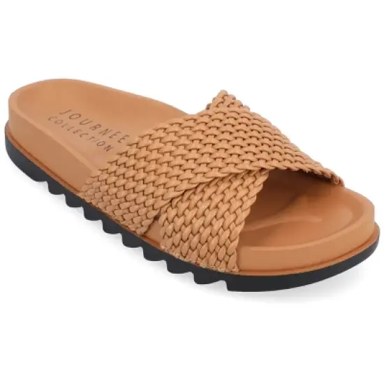 Journee Collection Womens Gretie Flatform Treaded Slide Sandal image {12}