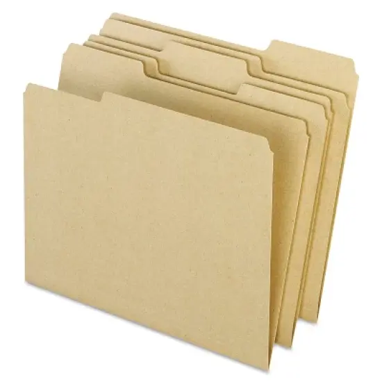 Pendaflex Earthwise Recycled Colored File Folders 1/3 Top Tab Letter Natural 100/BX 04342 image {2}